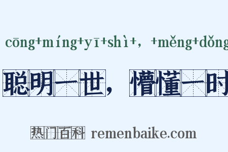 聪明一世，懵懂一时是什么意思的图片